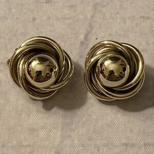 Vintage Coro Gold and Silver Tone Love Knot Clip-on Earrings